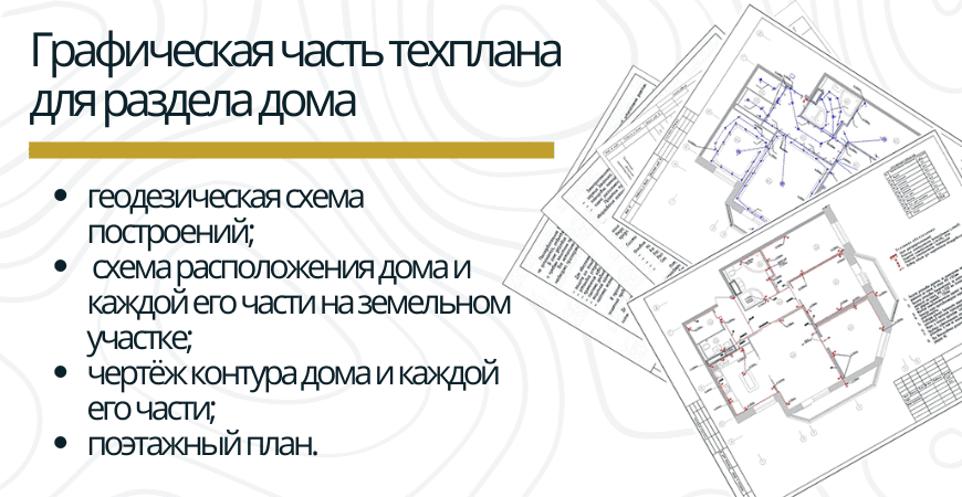 Графическая часть техплана для раздела дома в Ломоносове